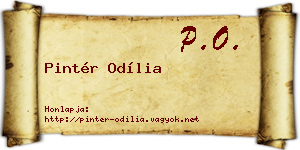 Pintér Odília névjegykártya